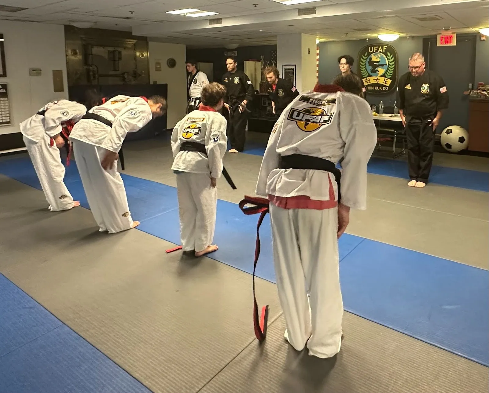 Students bowing in at Giroux Bros. Martial Arts in Wilbraham